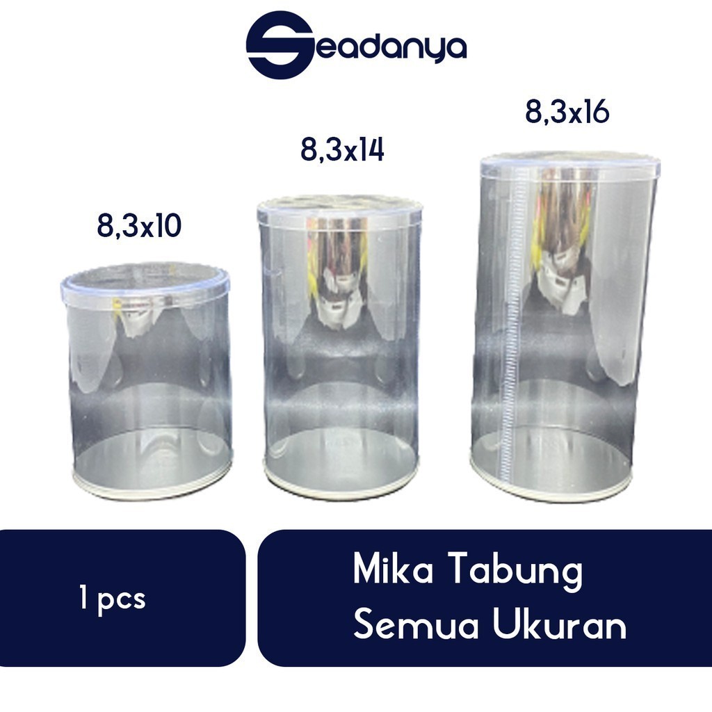 Mika Tabung Bening Semua Ukuran -Toples Kue Kering/Cake/Makanan/Jajan/Cemilan/Bungkus Souvenir/