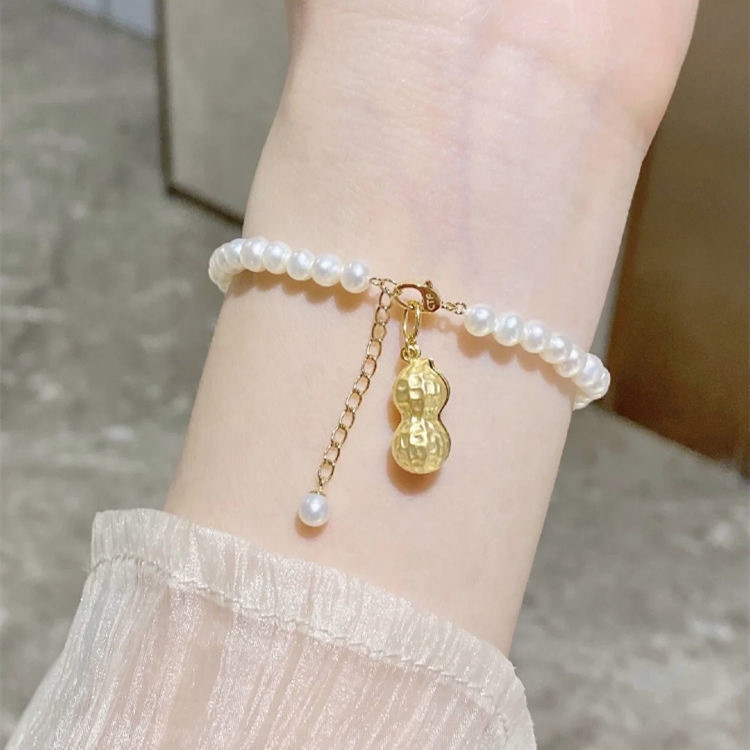 Gelang Mutiara Kacang Good Things Happen untuk Wanita, Tahun Zodiak, Gelang Niche Mewah Muda, Gelang
