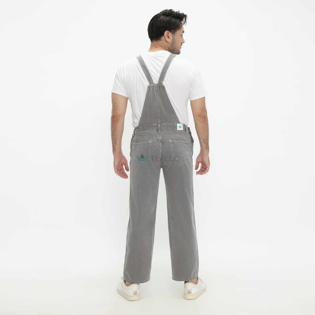 Straight Jumpsuit Overall Jeans Panjang Wearpack Pria