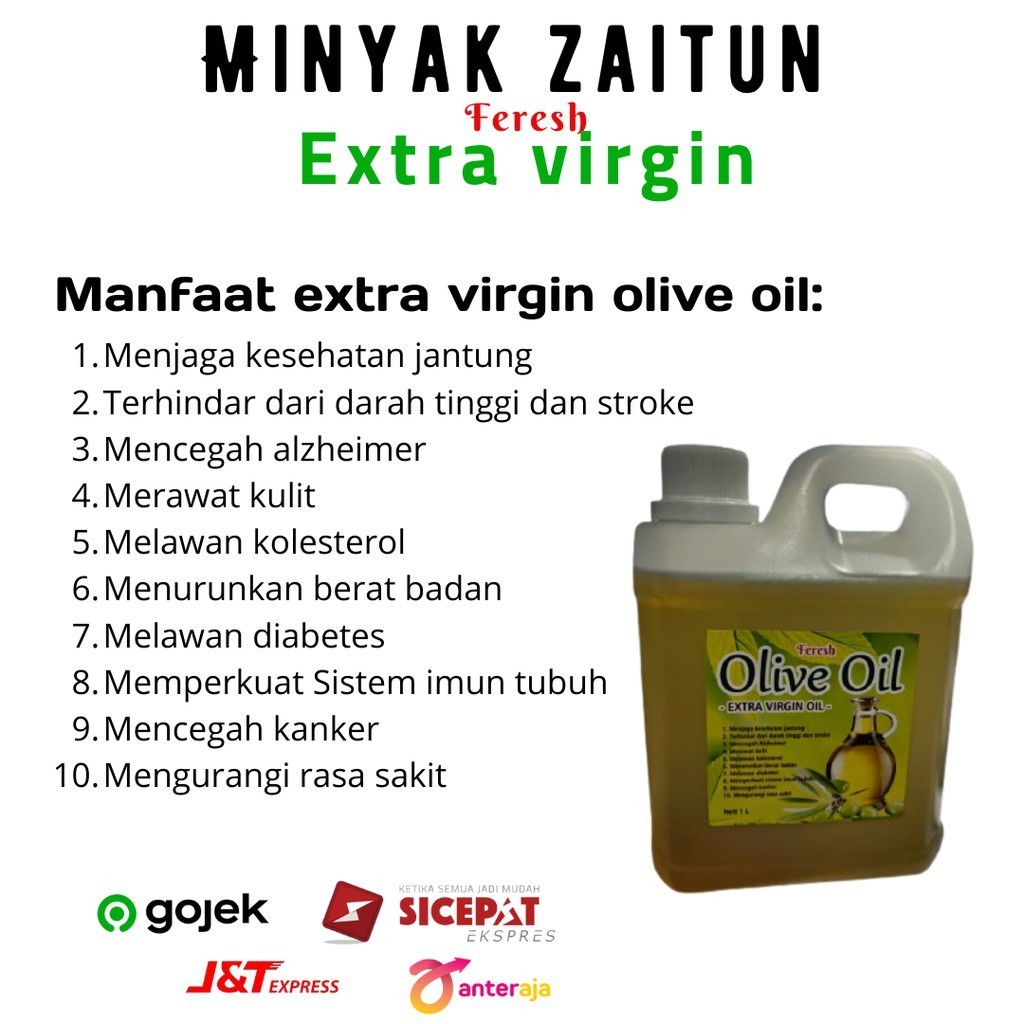Minyak Zaitun EVOO 1 Liter - Original Extra Virgin Olive Oil Kualitas Ekspor | Minyak Zaitun Murni A