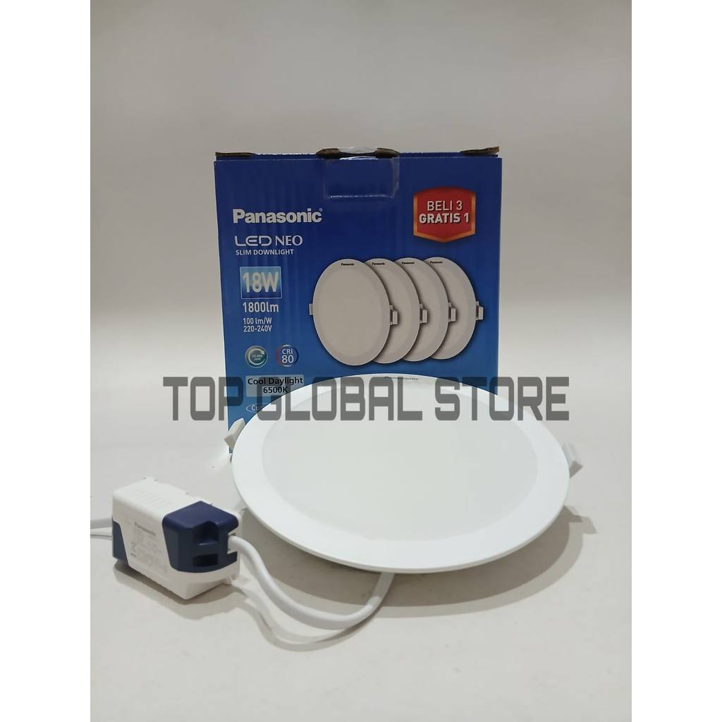( PAKET ) PANASONIC PANEL LED SLIM DOWNLIGHT 18 WATT