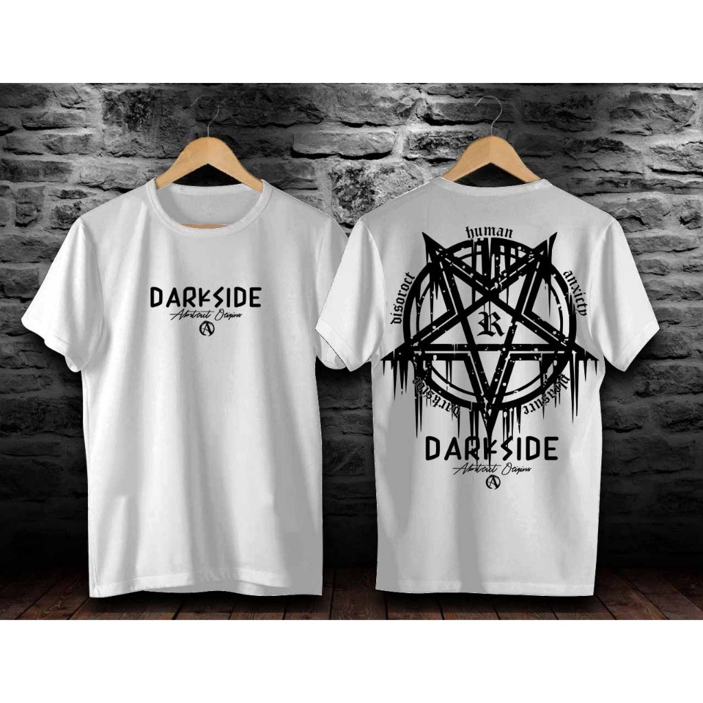 (COD) KAOS DISTRO PRIA WANITA KEKINIAN T-SHIRT MOTIF LOGO BULAT DARKSIDE TOSCA/KAOS ZODIAK BINTANG/A