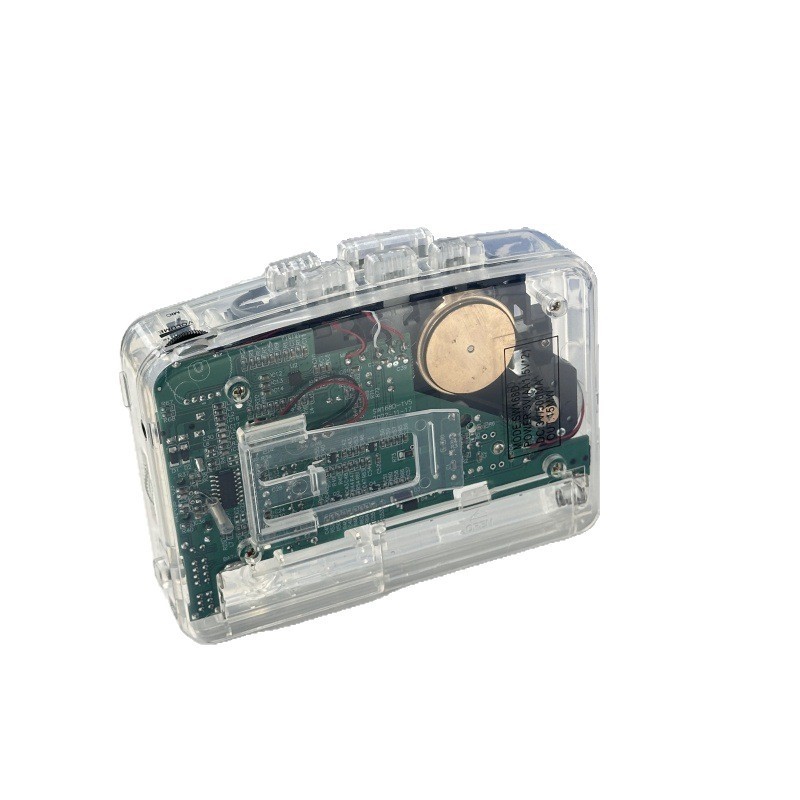 Retro Transparent Tape Drive Portable Tape Recorder Headphone Jack Included for Playing Tape Recorng