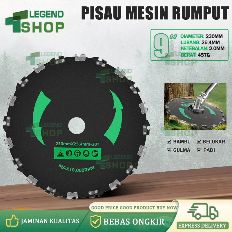Bilah Mesin Pemotong Rumput Menebal Bilah Gergaji Rantai Melingkar Baja Mangan/Pedang Logam/ Bilah G