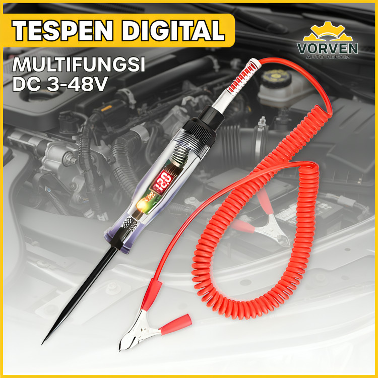 Tespen Listrik Tespen Digital ac/dc Multifungsi Tespen Deteksi Arus Listrik Mobil Motor 3V - 48V