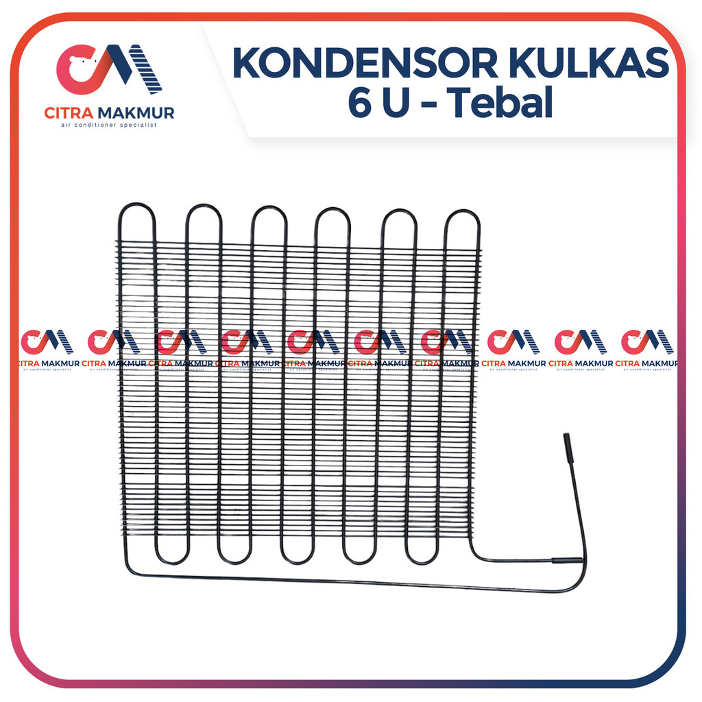 Kondensor Kulkas 1 Pintu 6U 6 U Kawat Tebal Freezer Aqua Toshiba GEA Besi Hitam Belakang Evaporator 