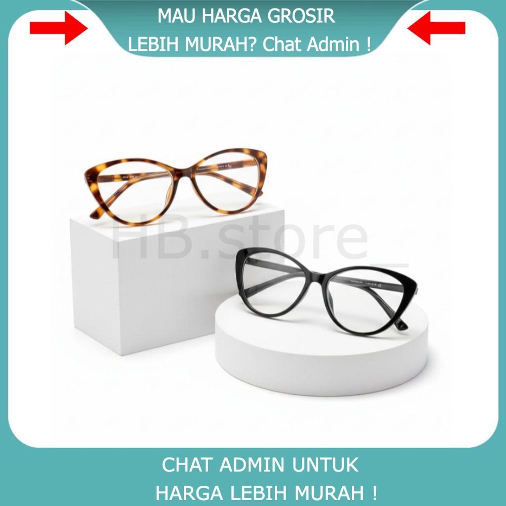 (HB) ORI GARANSI Kacamata Minus Anti radiasi model Cat Eye Kacamata Korea wanita fashion retro Cat e