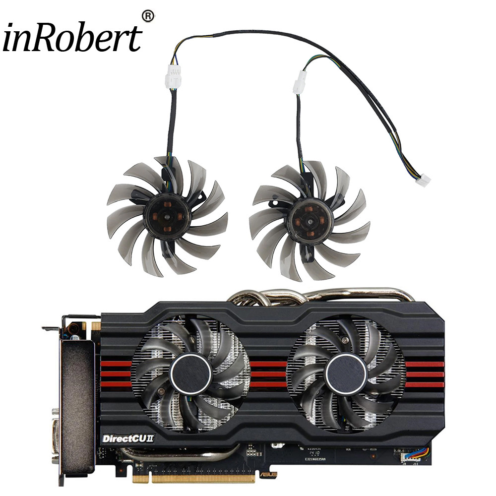 2pcs/lot 75mm PLD08010S12HH GTX750Ti Cooler Fan Replacement for ASUS GTX 660 750 760 1050 Ti R7 260X