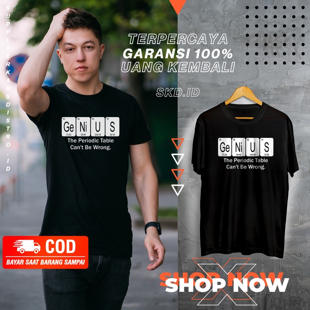 GRATIS BUKU KOMIK 1, T shirt Baju Kaos Kaus Chemistry Engineering Tabel Periodik Teknik Kimia Genius