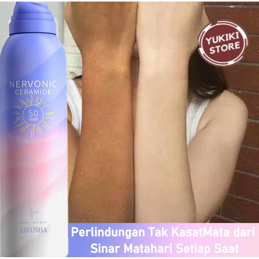 LIFUSHA Sunscreen Whitening Spray UV SPF50 Pemutih Kulit Seluruh Tubuh 150ML ORIGINAL Moisturizing P