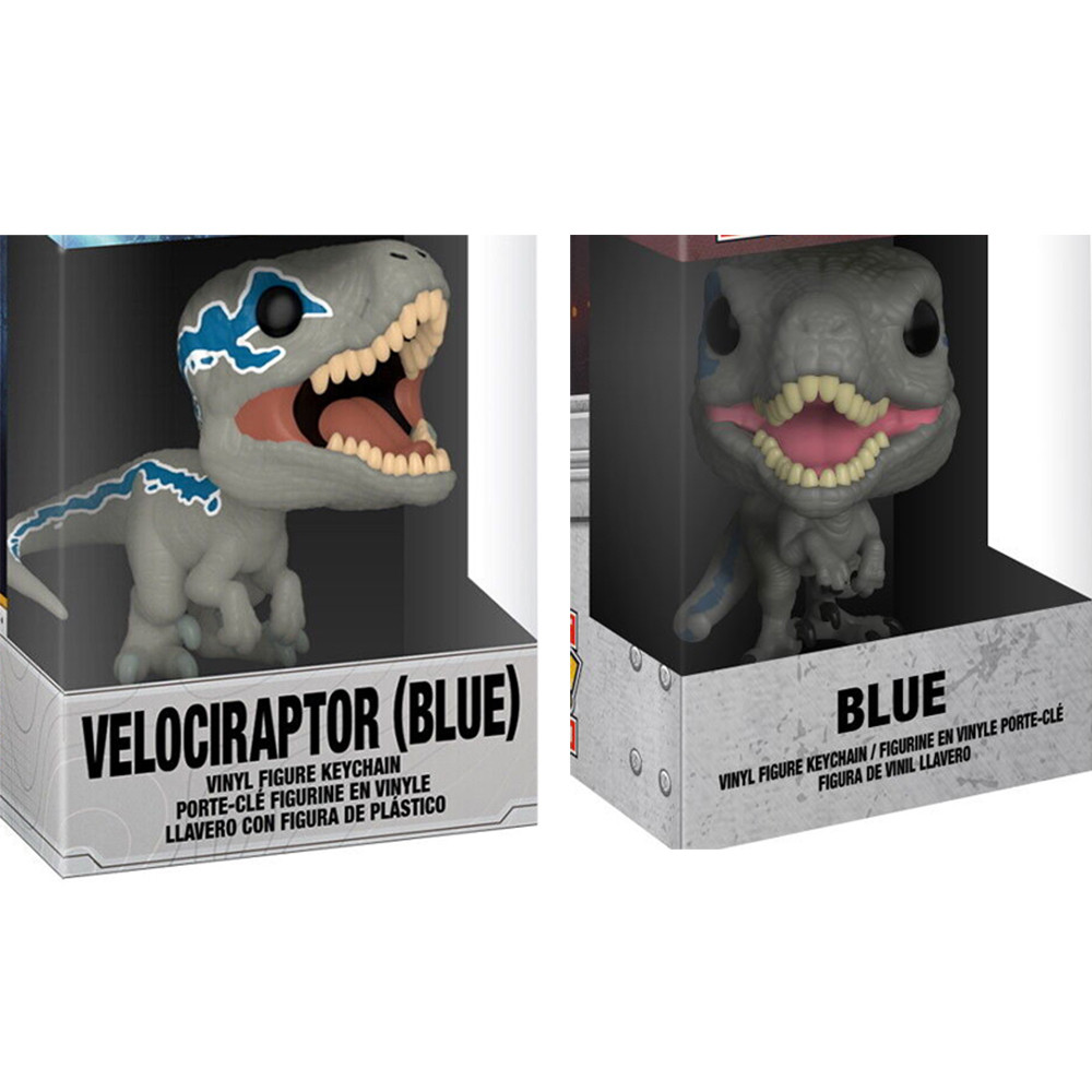Pocket Keychain Dinosaur Velociraptor Blue Collection Toys Jurassic Park Figure