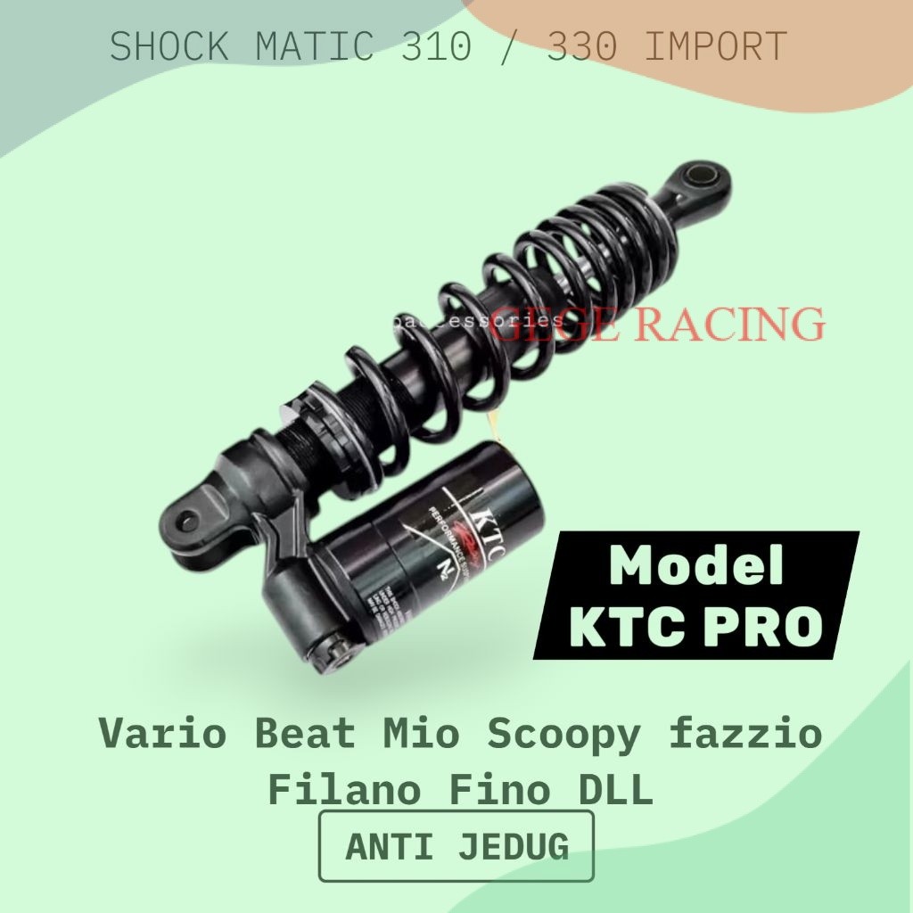 GR- Shockbreaker racing shock tabung bawah KTC Extreme edition  310mm 330mm Vario Beat Scoopy Fino G