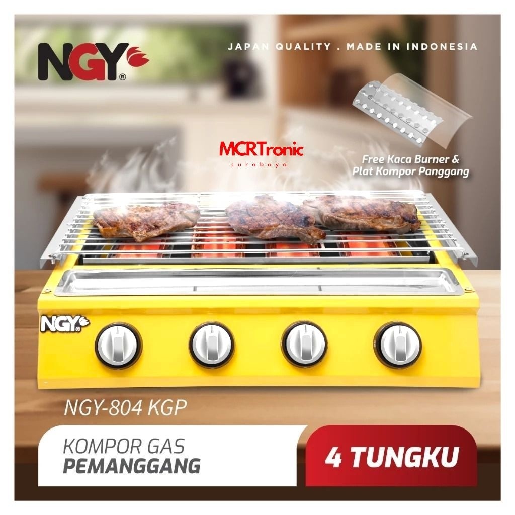NAGOYA Kompor Gas BBQ 4 Tungku NGY-804KGP Pemanggang Stainless Steel - NGY