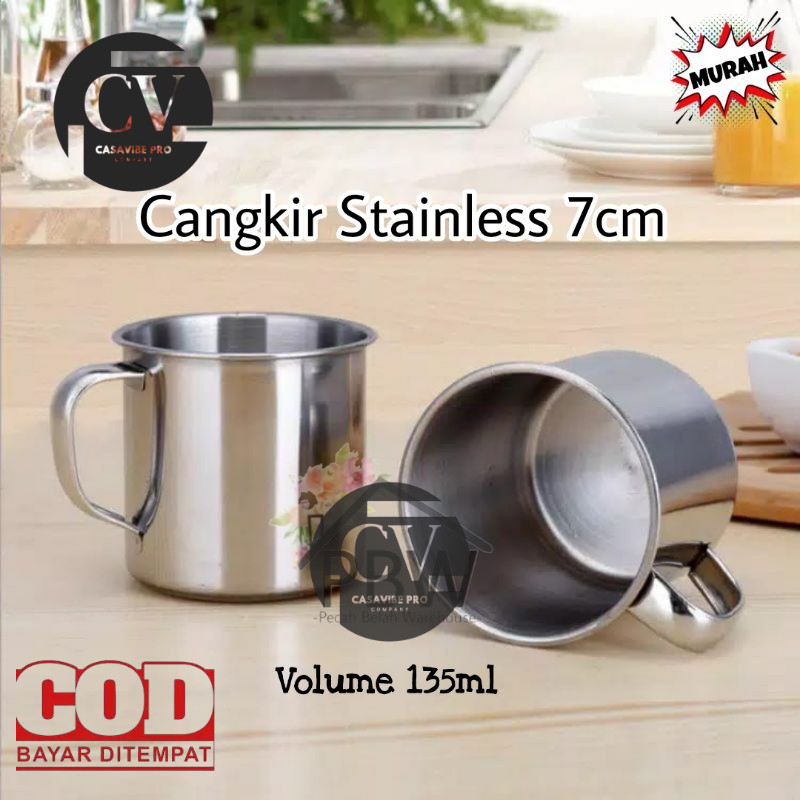Cangkir Stainless 7cm / Souvenir Cangkir Stainless / Cangkir Jadul
