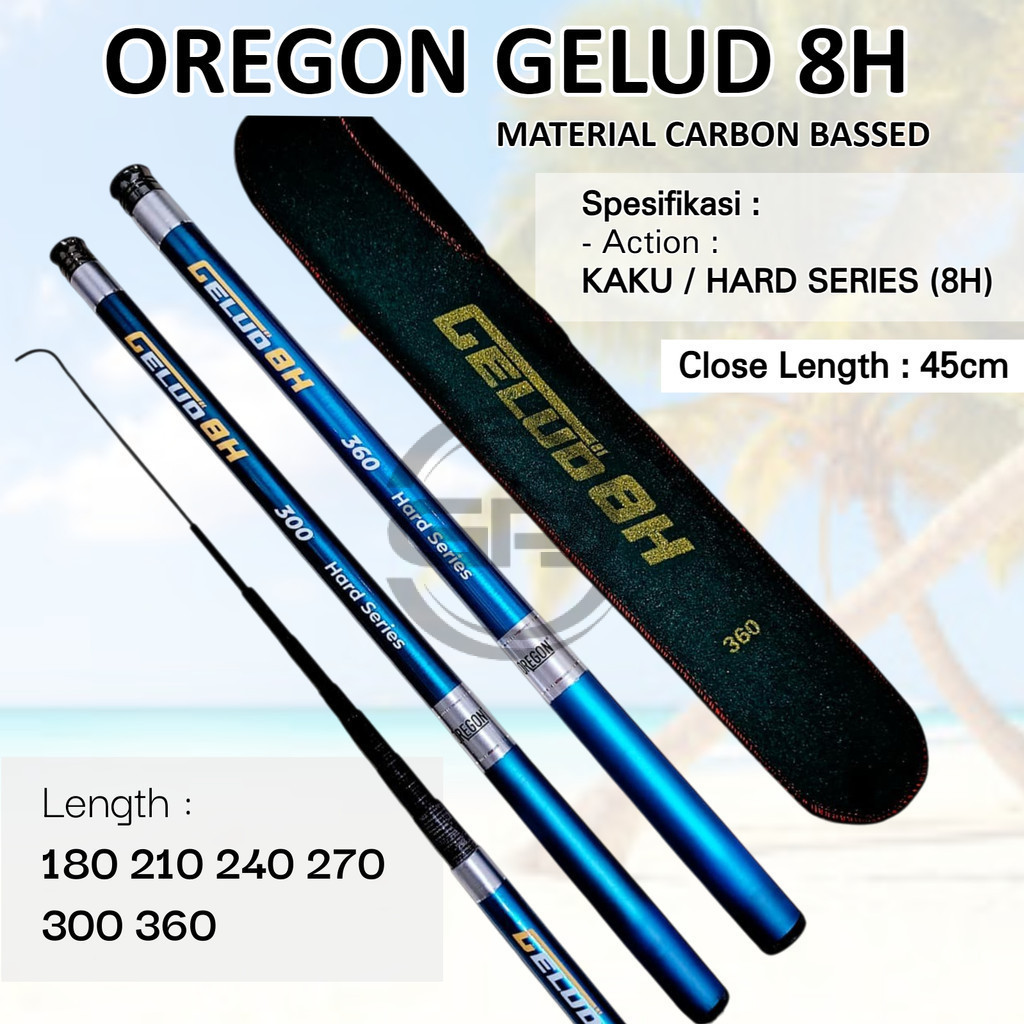 Tegek Oregon GELUD 8H 300 360 Bahan Carbon Joran Pancing Ruas Pendek Super Hard Kaku Ringan Murah
