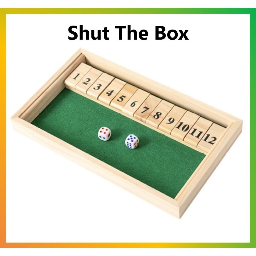 (Kiza) Board Game Shut The Box Wooden Board