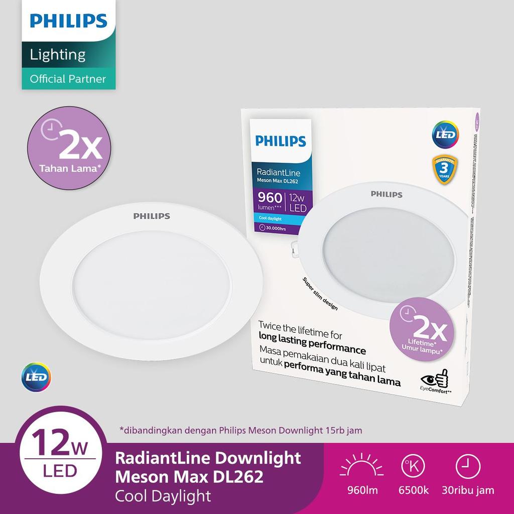 Lampu Plavon Philips RadiantLine Downlight Meson Max DL262 12W D150 65K Putih