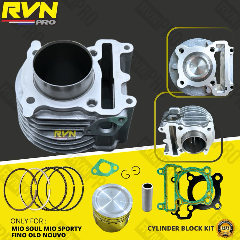 RVN CYLINDER BLOK SEHER BORING STANDAR KOMPLIT 5LW MIO SPORTY MIO SOUL MIO LAMA NOUVO BLOCK SEHER FR