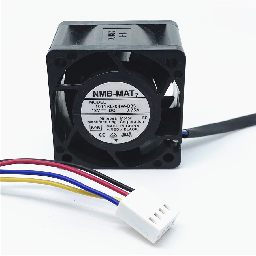 NMB-MAT 12V 0.75A 1611RL-04W-B86 4028 40MM 4CM 40x40x28 mm 1U 2U Server Fan Big Power Cooling Fan 4p