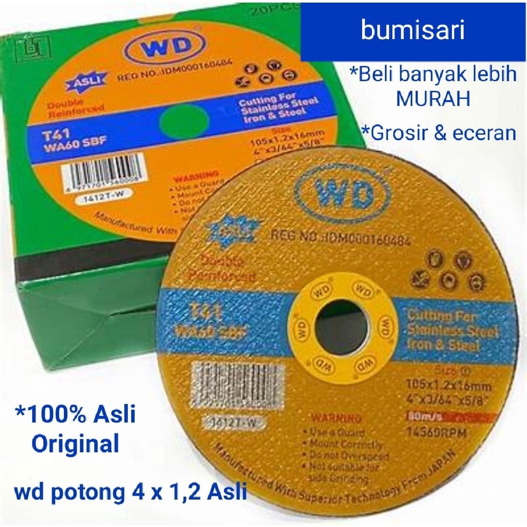 batu WD potong 4" / batu gurinda WD 4" / WD potong 4 inch
