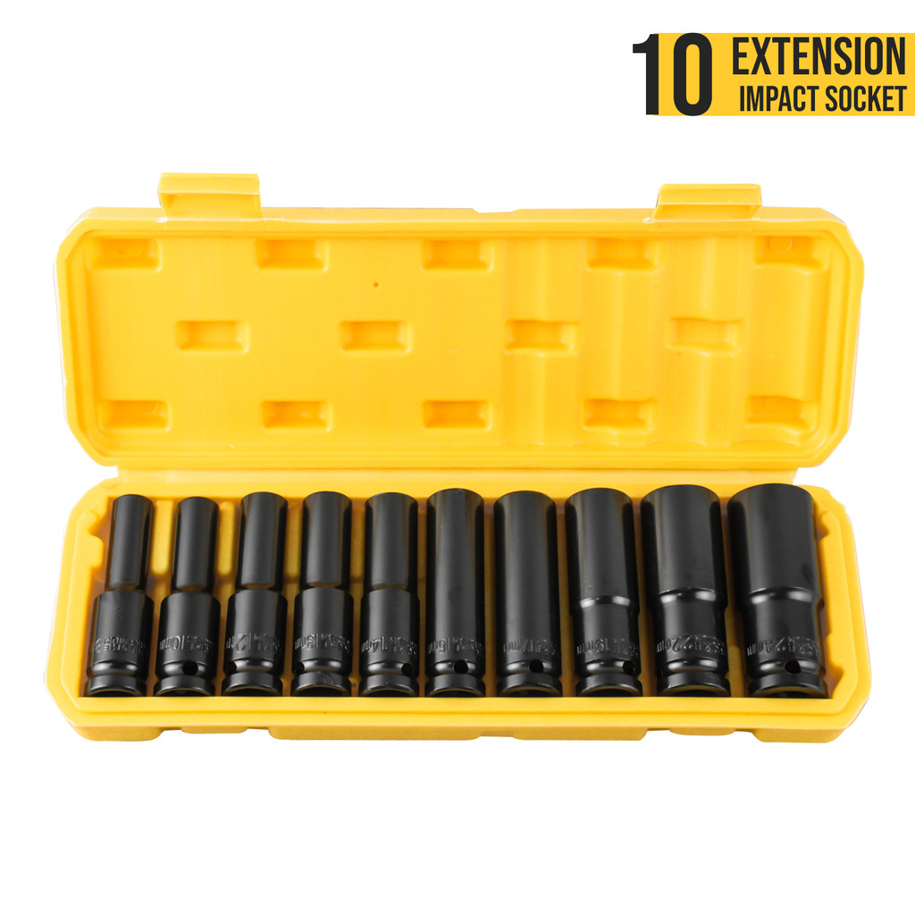 Ja Kunci Sok Set Mata Kunci Impact 8-24MM Impact Socket Set Mpact Tekiro Batrei 10Pcs 1/2 Inch