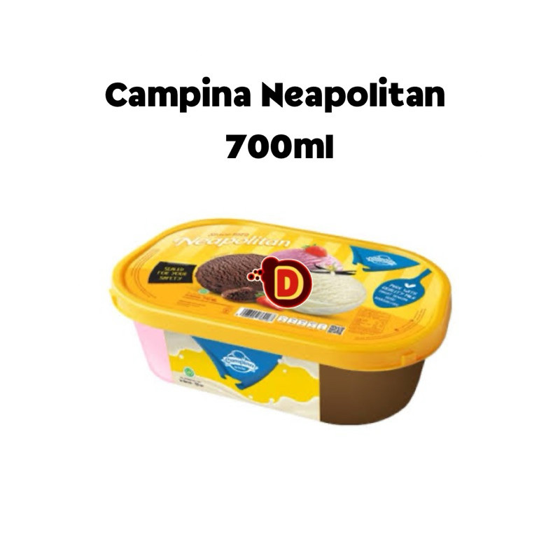 Es Krim Campina 3 Rasa Neapolitan 700ml Coklat Vanilla Stoberi Ice Cream Box Creamy Dan Lembut