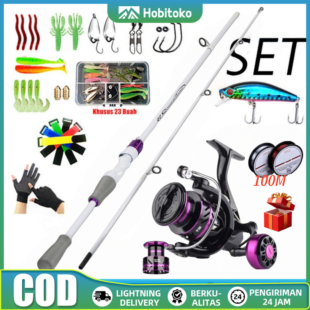 Sougayilang Set Joran Pancing 1 Set Alat Pancing Murah 500-7000 Reel Pancing Pancingan Set Lengkap P