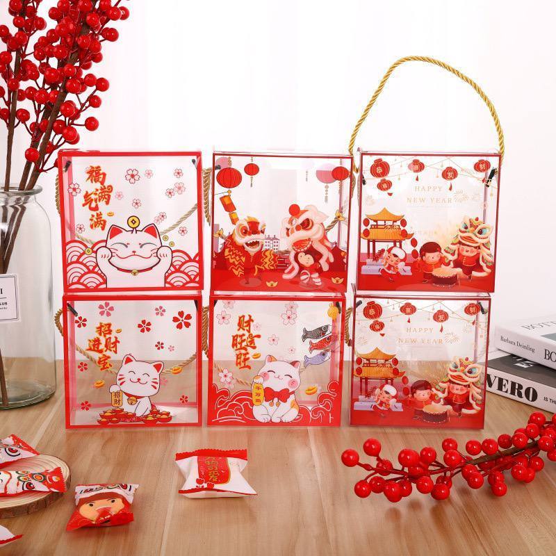 Box Hampers Bening Imlek/ Box Tenteng Mika Barongsai Imlek/ Box Mika Hampers Imlek New Year Chinese