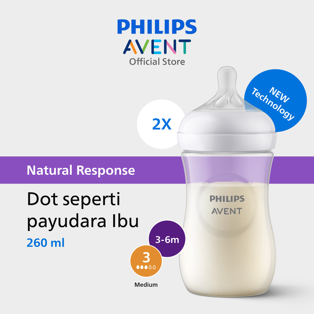 Philips Avent Natural Twin Bottle 1M+ 260 ml SCF693/23 Botol Susu