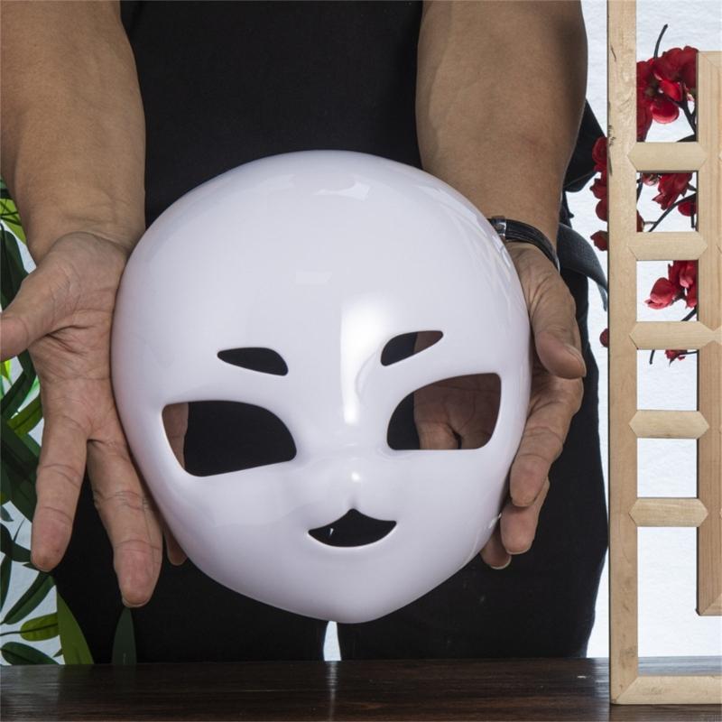 77HE White Skull Mask Anime Japanese Fursuit Head Mask for Halloween Cosplay Costume