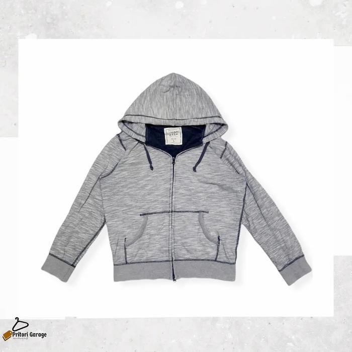 Zipper Hoodie Jacket Fleece Wool Uniqlo Original Wash Grey Color