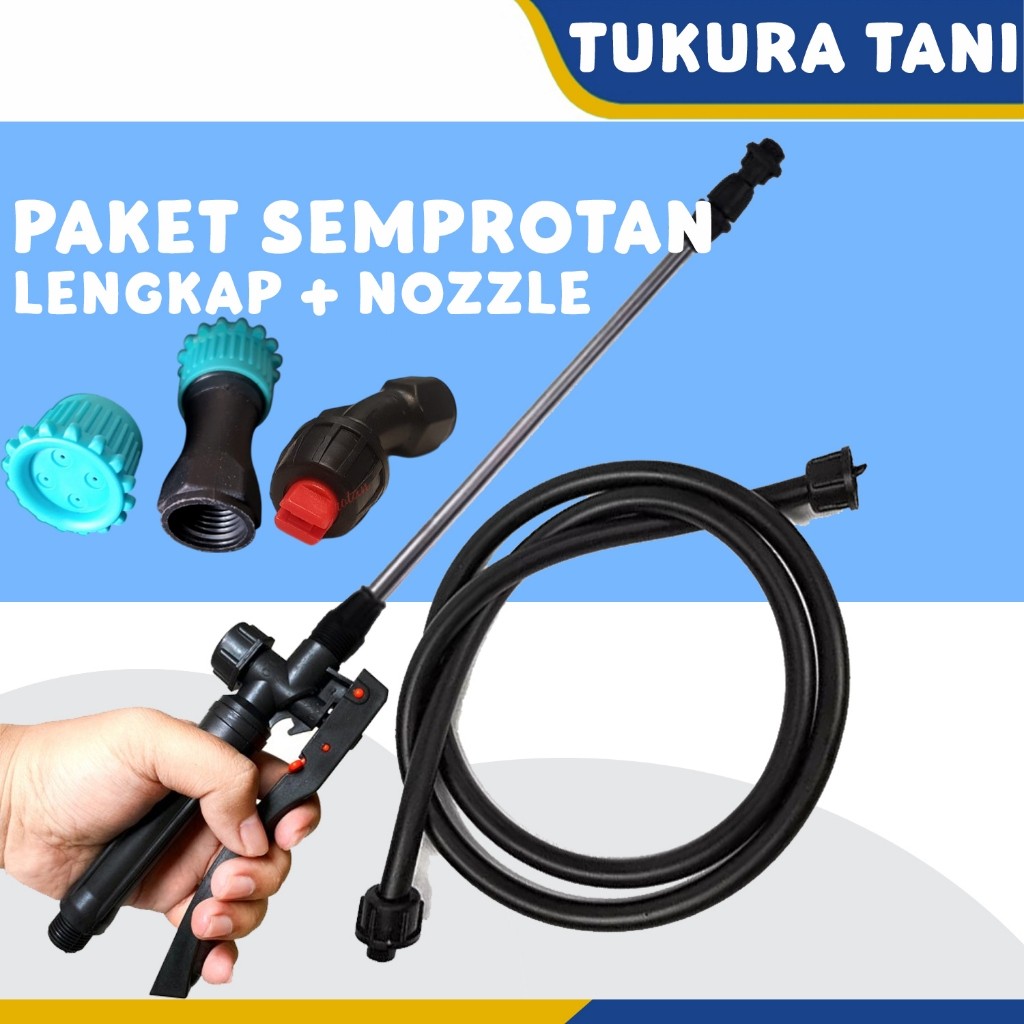 Paket Semprotan untuk upgrade sprayer - Selang + Handel + Stik + Nozzle kipas dan kabut 4 lobang bir