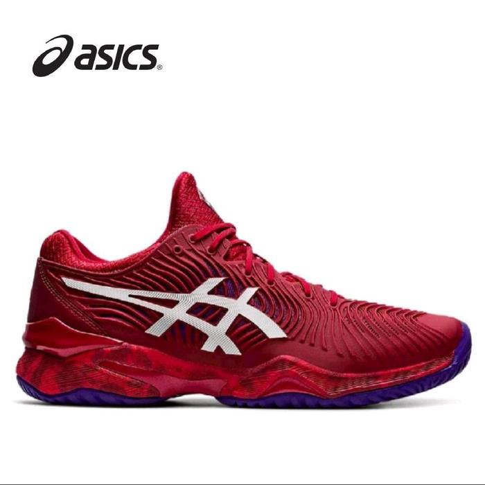 Sepatu Pria Asics Novak Court FF 2 Standard Cranberry Tennis Shoes Running Mens Outdoor - 39
