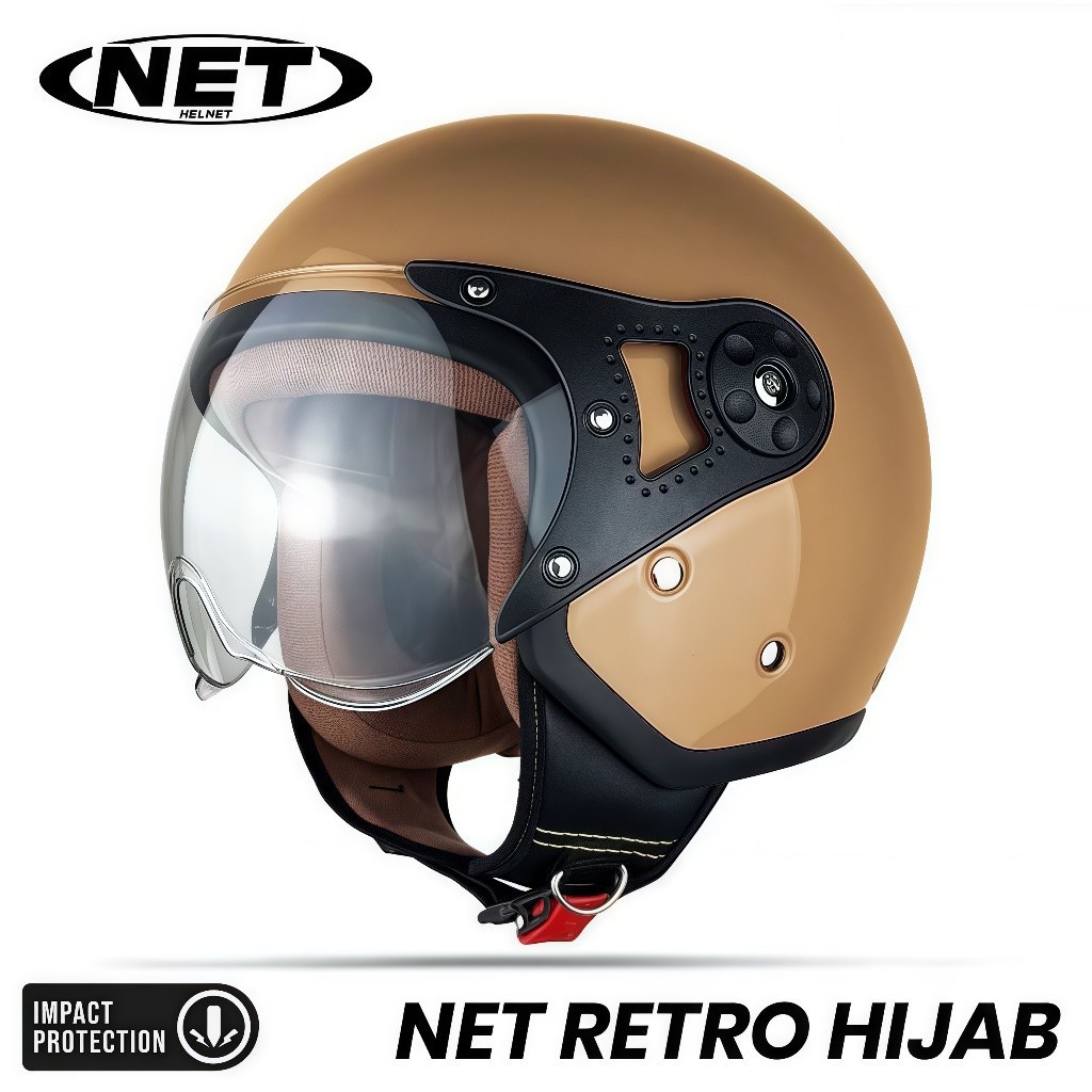 Helm Bogo Hijab Retro NET Premium SNI – Stylish Nyaman untuk Wanita Berhijab