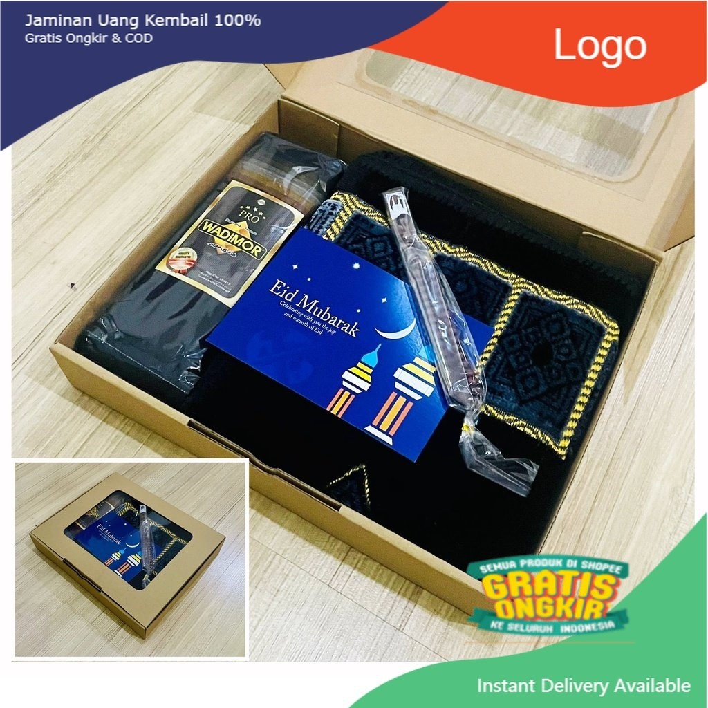 PAKET KOMPLIT HAMPERS SARUNG TENUN WADIMOR DAN SAJADAH TURKI BLUDRU TEBAL, FREE TASBIH ORIGINAL BRAN