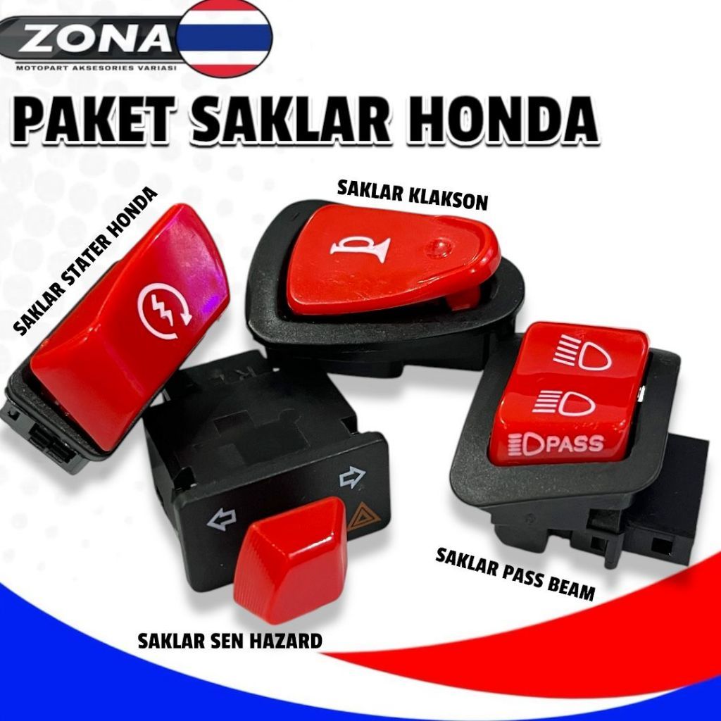 PAKET SAKLAR HONDA MODEL VIETNAM TOMBOL MERAH BEAT FI BEAT ESP SCOOPY VARIO SPACY BEAT POP BEAT DELU