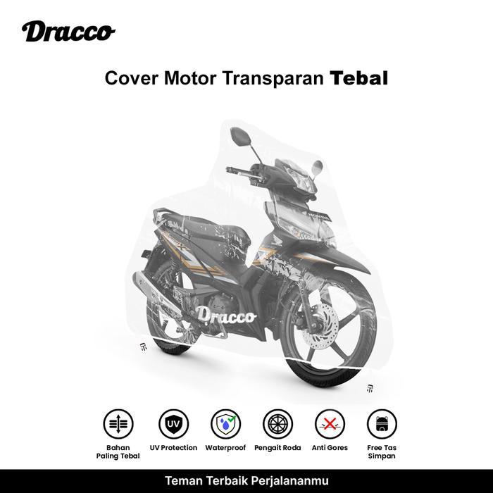 DRACCO cover motor HONDA SUPRA X waterproof tebal transparan bening premium sarung motor SUPRA X