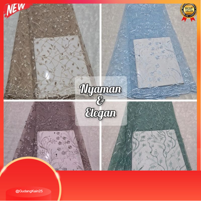 Kain Brokat Meteran / Kain Brokat / Kain Tile Meteran / Kain Tile Mutiara / Kain Tile Bridesmaid / K