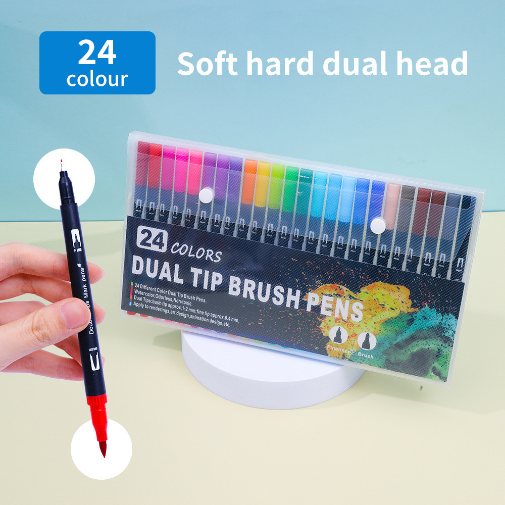 HIGHTUNE SPIDOL 24 WARNA SET / HIGHTUNE ACRYLIC MARKER / 1 SET 24 WARNA SPIDOL HIGHTUNE DUAL BRUSH P
