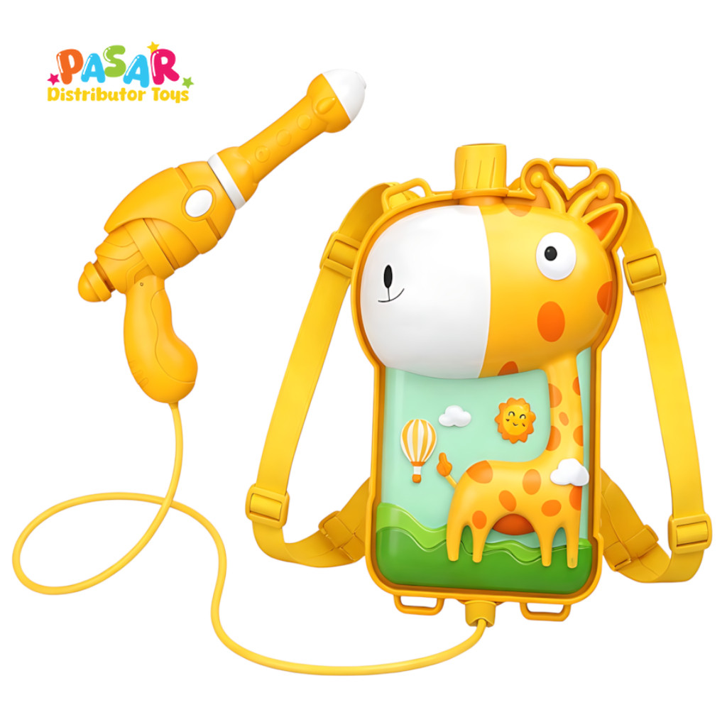 Mainan Anak WATER GUN DINO JERAPAH Ransel Backpack Water Gun Semprot Mainan Anak