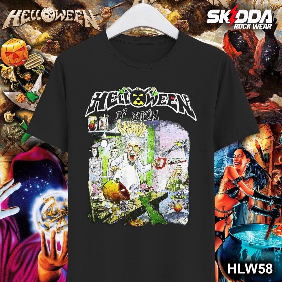 (COD) T Shirt Kaos Band Rock HELLOWEEN – Dr. Stein - Premium Black NSA