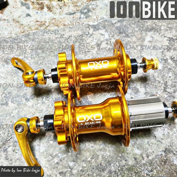 Hub Freehub OXO Pro 32 Hole Gold Sepeda MTB 4 Bearing Jangkrik 32H - Hitam