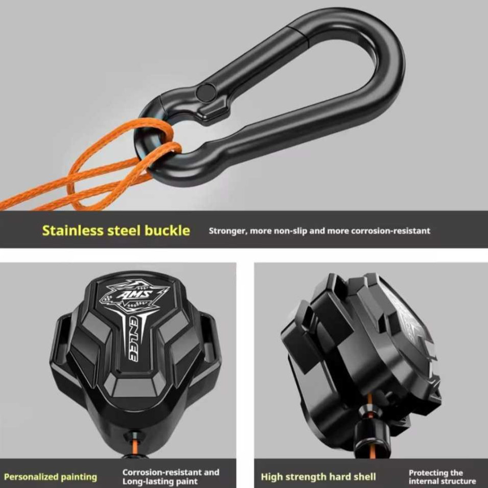 Enlee Tali Tarik Sepeda Retractable Towing Wire Rope Loading Anak MTB Roadbike Pengait Portable Uni