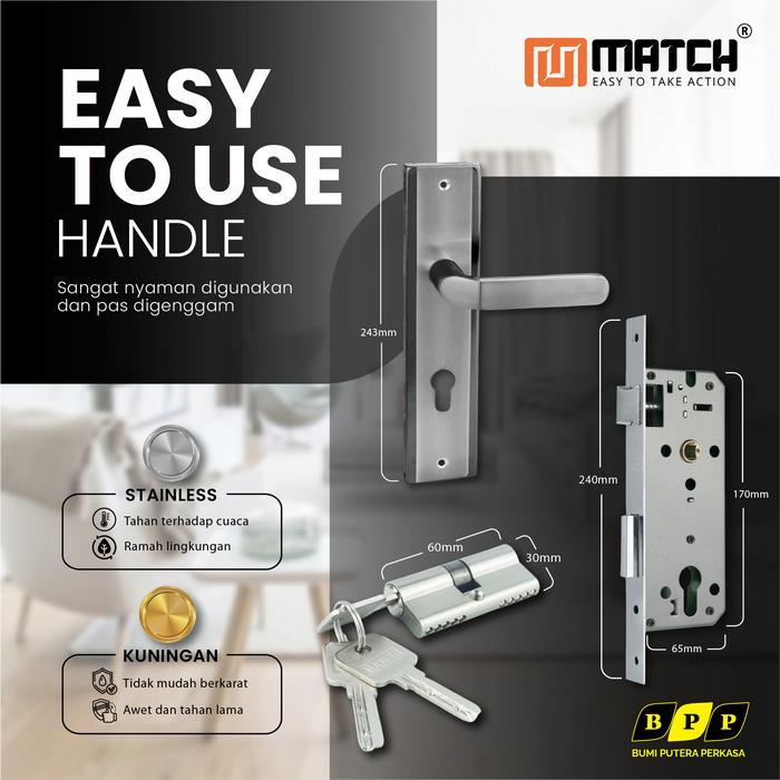 Kunci Pintu Rumah Modern Classic Besar 25cm Komp Keys System Silinder Kunci Kuningan Fullset ML99 MA