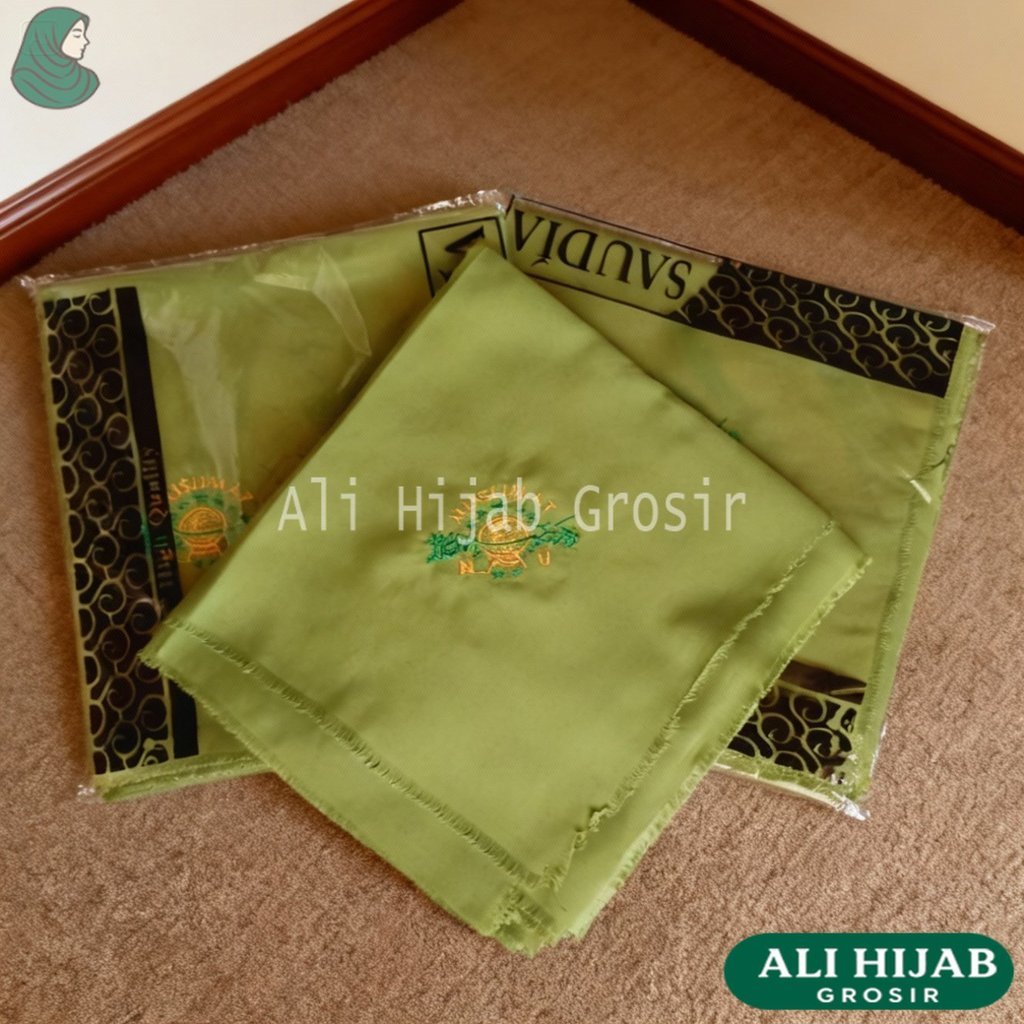 Kerudung Muslimat NU Bordir Logo Resmi Original - Hijab Seragam Organisasi NU Segi 4 Berkualitas
