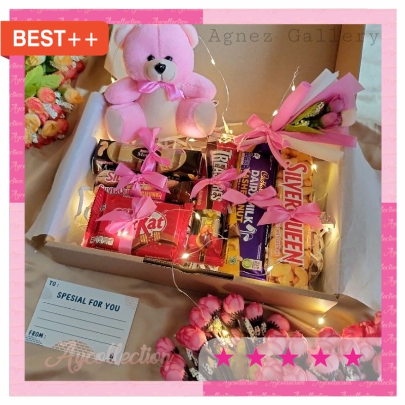 Hampers valentine romantis buat pacar / Hampers Coklat / hadiah ulang tahun cewek / Kado Ulang Tahun