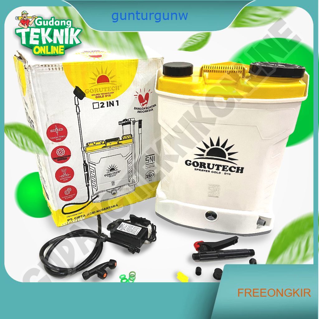 Sprayer Hama Elektrik 16L GORUTECH / Alat Semprot Semprotan Hama Elektrik 16 liter Sprayer Obat Hama