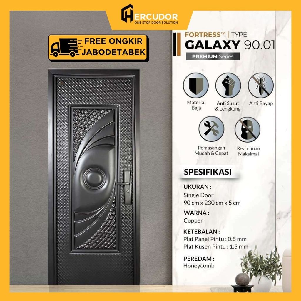 FORTRESS GALAXY S - Pintu Kamar / Pintu Utama Baja Luxury Fortress GALAXY 90x230