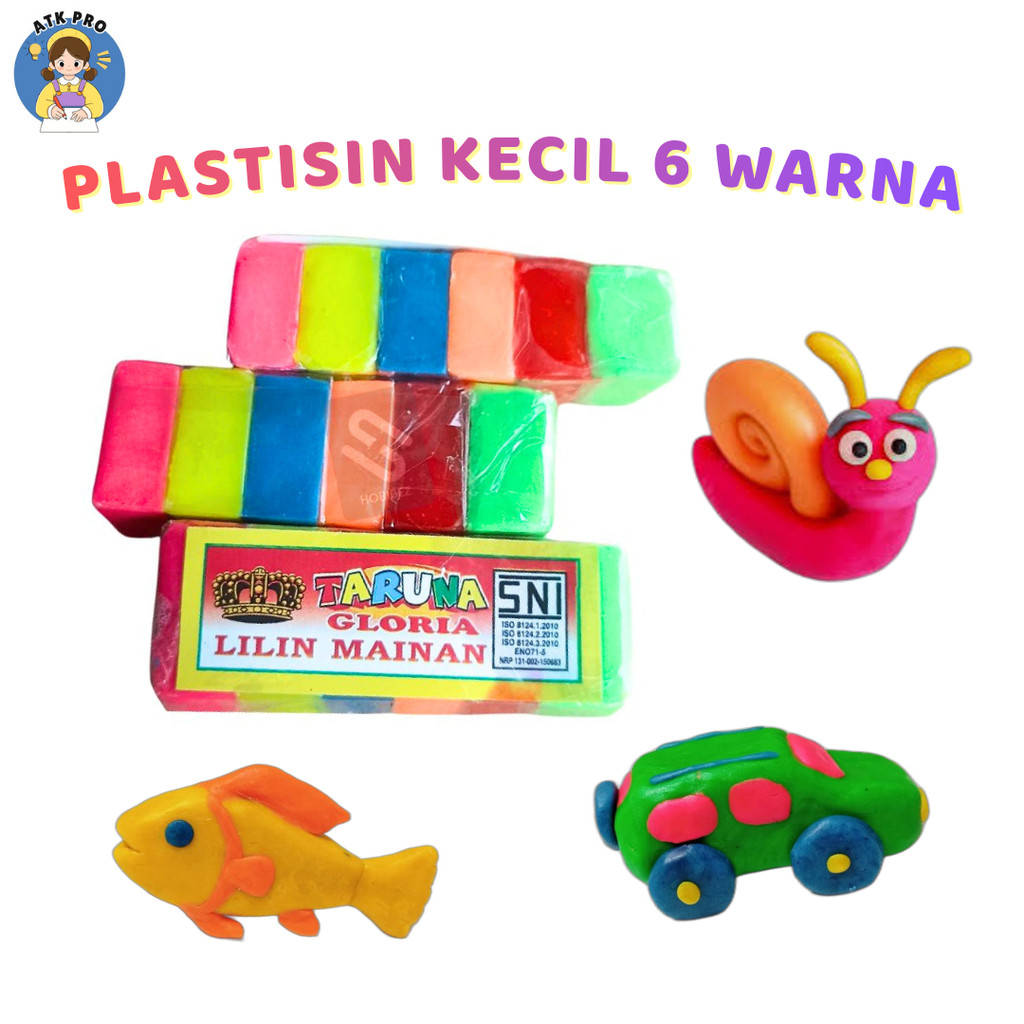 Lilin Mainan Anak Plastisin 6 warna TARUNA / Lilin Mainan 6 pcs / Plastisin Kecil / Mainan Edukasi A