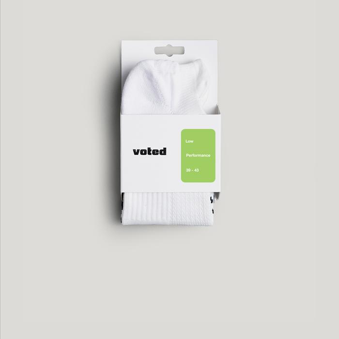New Collection VOTED Socks Kaos Kaki Olahraga Steadfast Cuff - WHITE